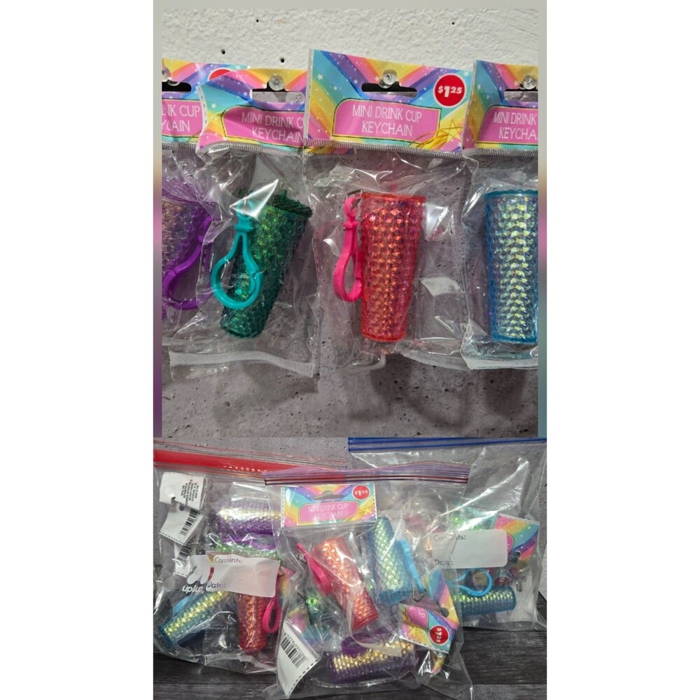 12-Pack Mini Studded Tumbler Keychains | Bulk Party Favors & Goodie Bag Fillers